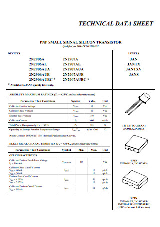 Technical Data Sheet Example