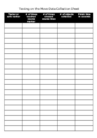 Texting Move Data Collection Sheet