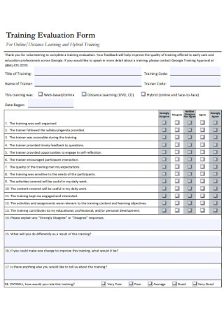 Training Approval Evaluation Form 