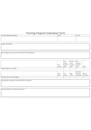 Training Program Evaluation Form