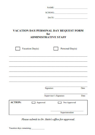 Vacation Day Request Form