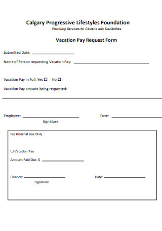 Vacation Pay Request Form