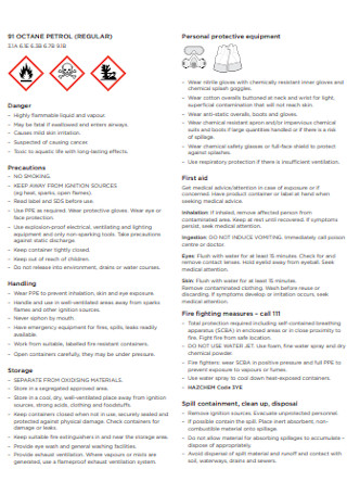 Workplace Safety Data Sheets 