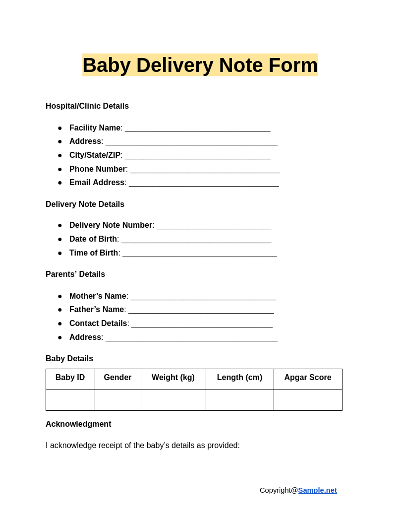 Baby Delivery Note Form Google Docs 01 07 2025 10 45 AM