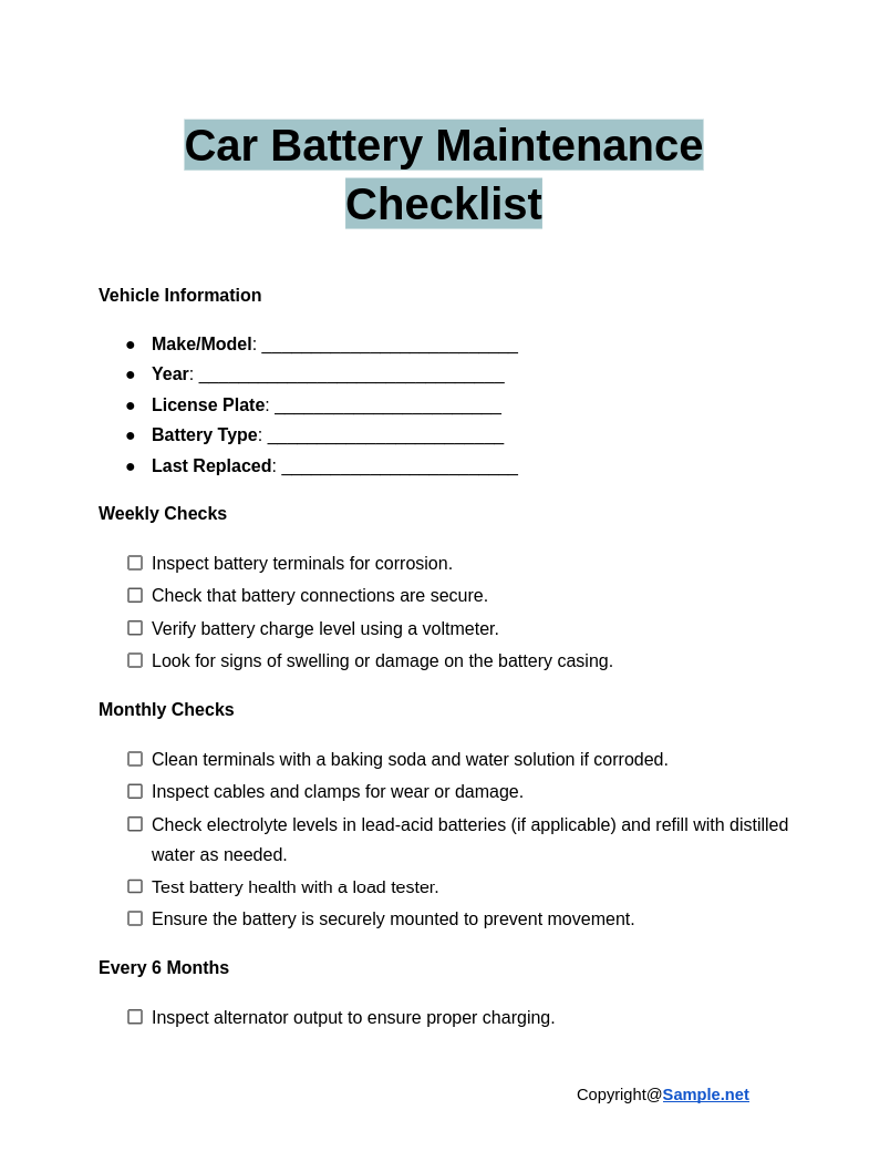 Car Battery Maintenance Checklist Google Docs 01 07 2025 10 52 AM