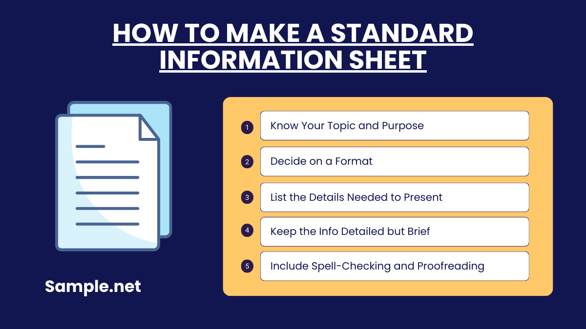 How to Make a Standard Information Sheet