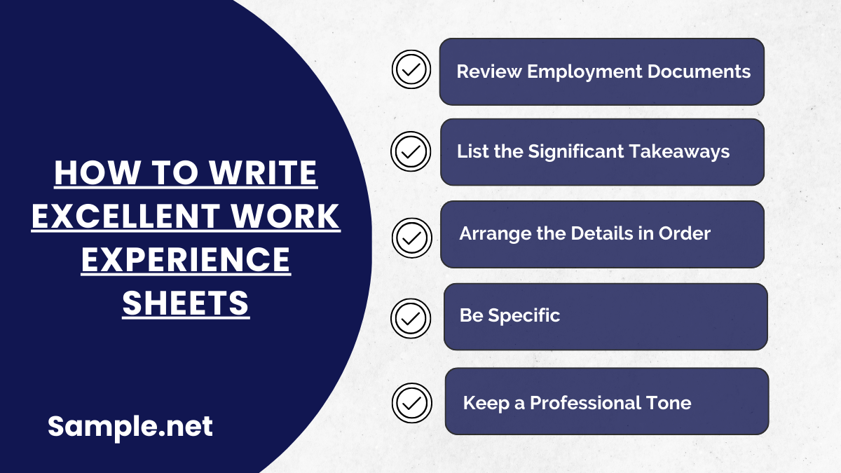 How to Write Excellent Work Experience Sheets