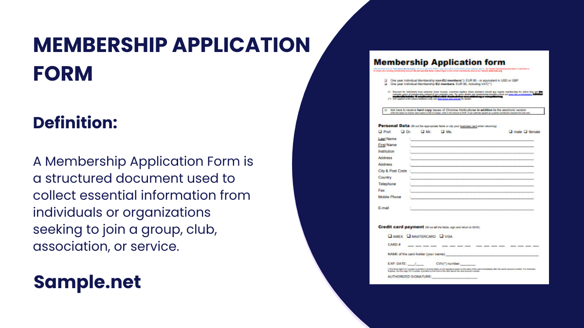 membership application form