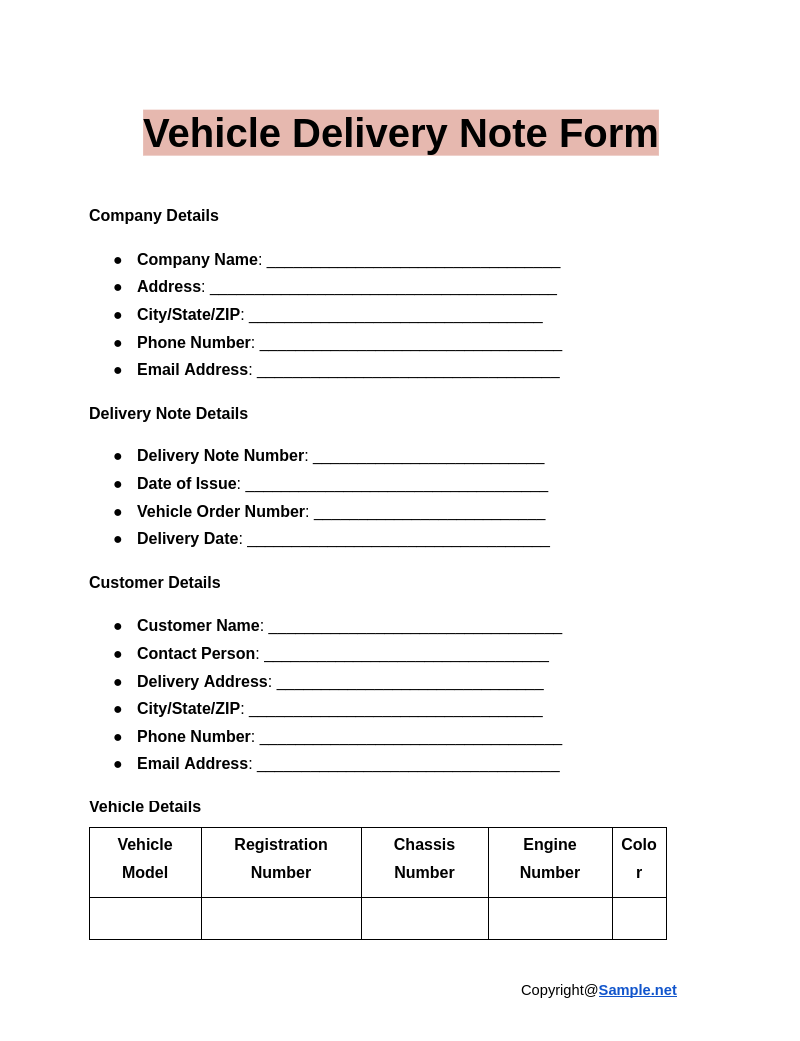 Vehicle Delivery Note Form Google Docs 01 07 2025 10 45 AM