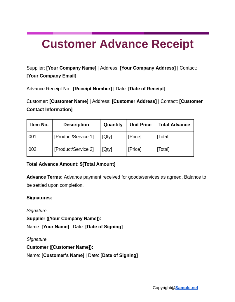 Customer Advance Receipt Google Docs 11 07 2024 04 18 PM