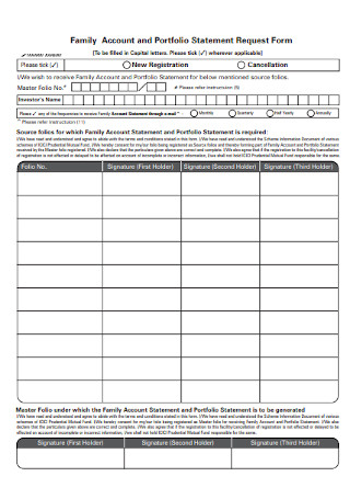 Family Account Statement Form