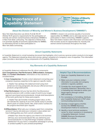 Importance of Capability Statement