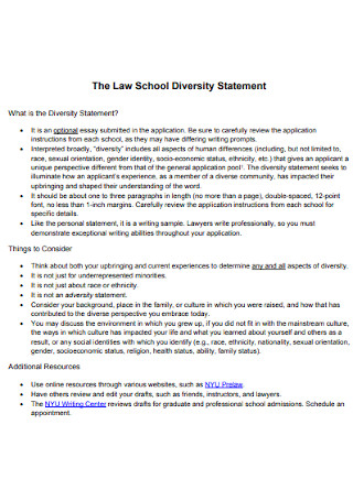 Law School Diversity Statement