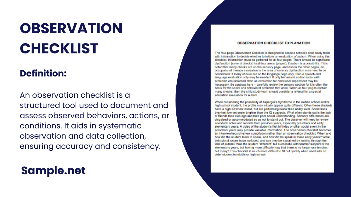 Observation Checklist