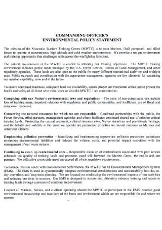 Officers Environmental Policy Statement