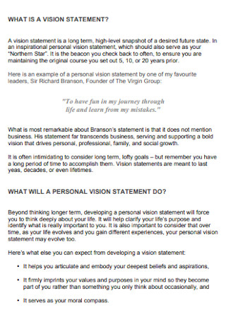 Personal Vision Statement