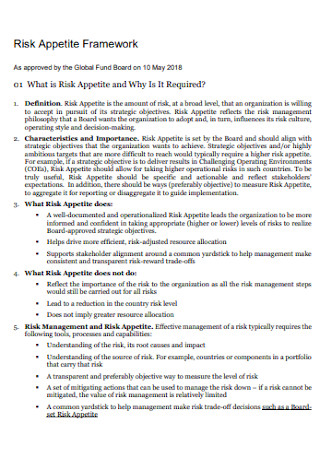 Risk Appetite Framework Statement