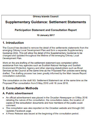 Settlement Participation Statements