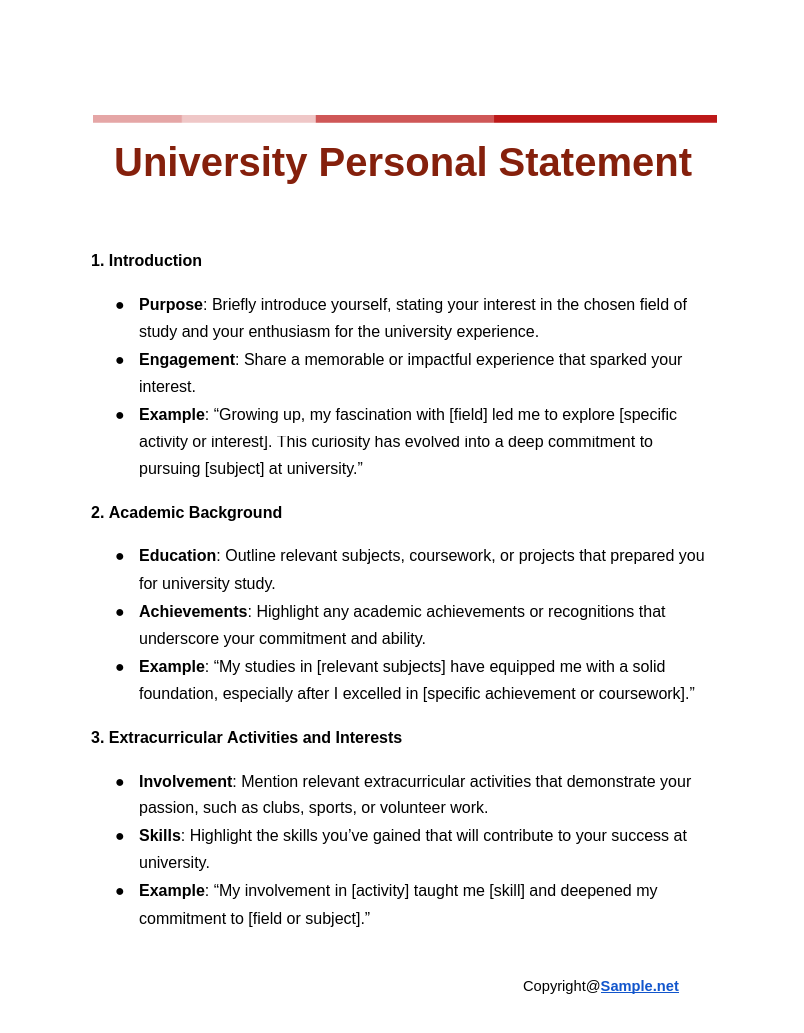 43 FREE Personal Statement Samples To Download