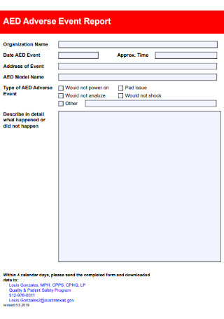 Adverse Event Report