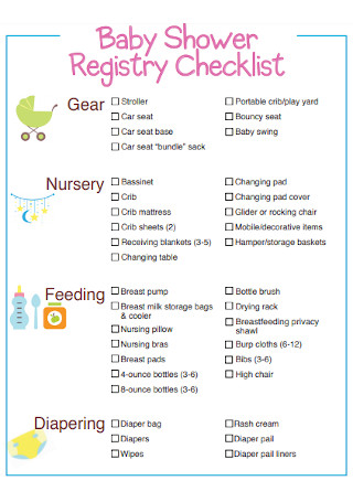 Baby Shower Registry Checklist 