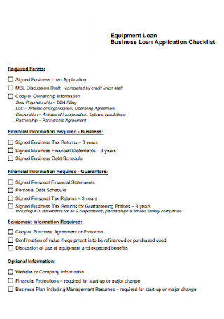 Business Loan Application Checklist 