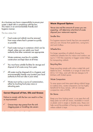 Catering Equipment Checklist
