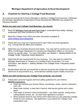 Cottage Food Business Checklist