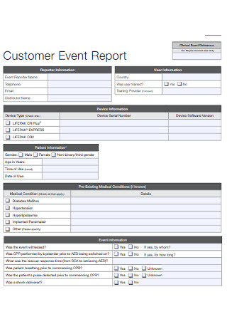 Customer Event Report