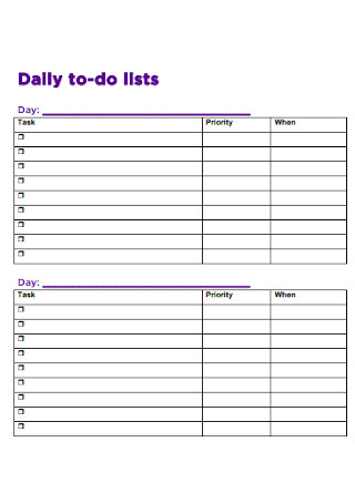 Daily Learning To DO List