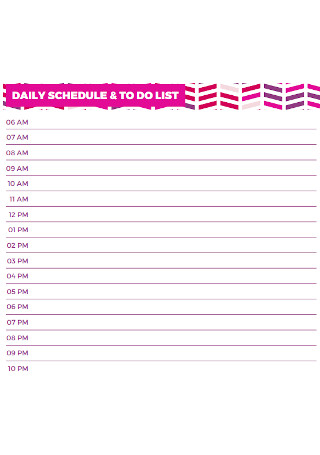 Daily Schedule and To Do List