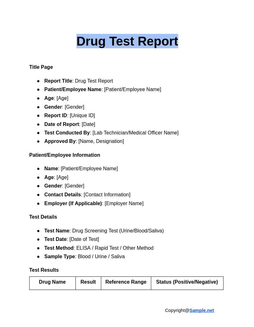 Drug Test Report Google Docs 12 20 2024 10 42 AM