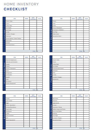 Home Owners Inventory Checklist