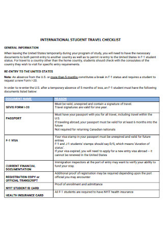 International Student Travel Checklist