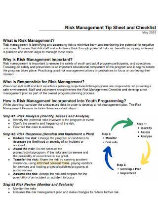 Risk Management Tip Sheet and Checklist