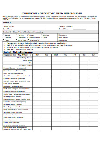 Safety Inspection Checklist Form