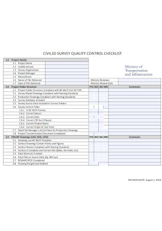 Survey Quality Control Checklist