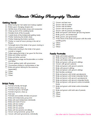 Ultimate Wedding Photography Checklist