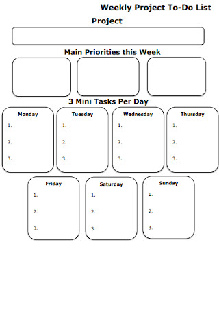 Weekly Project To Do List