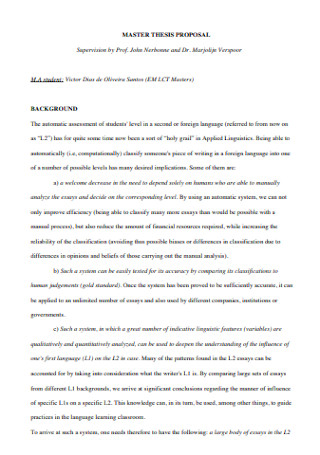 example of thesis proposal letter