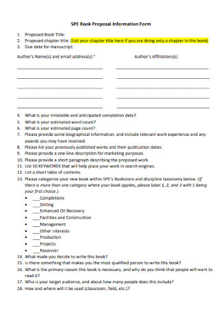 Book Proposal Information Form 
