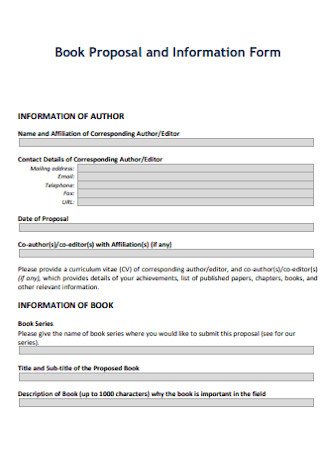 Book Proposal and Information Form