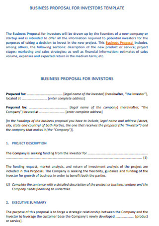 Business Proposal for Investors Template