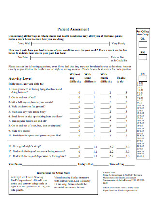 College Assessment Form