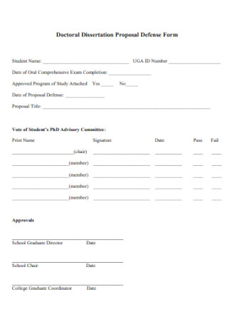 College Dissertation Proposal Form