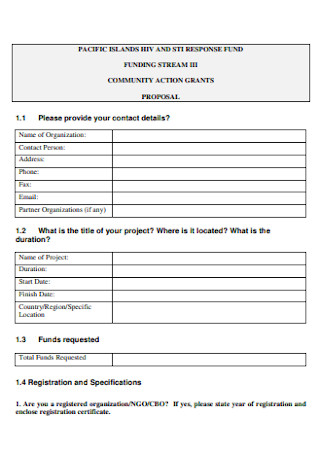 Community Grant Proposal Form