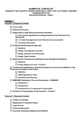 Concept Proposal Checklist