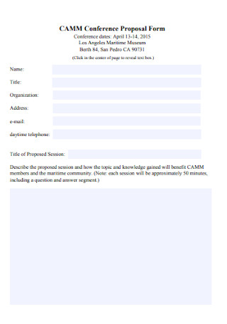Conference Proposal Form Example