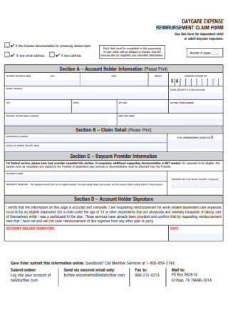 Day Care Expense Form