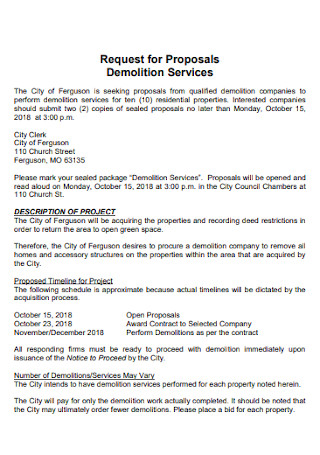 Demolition Services Proposals